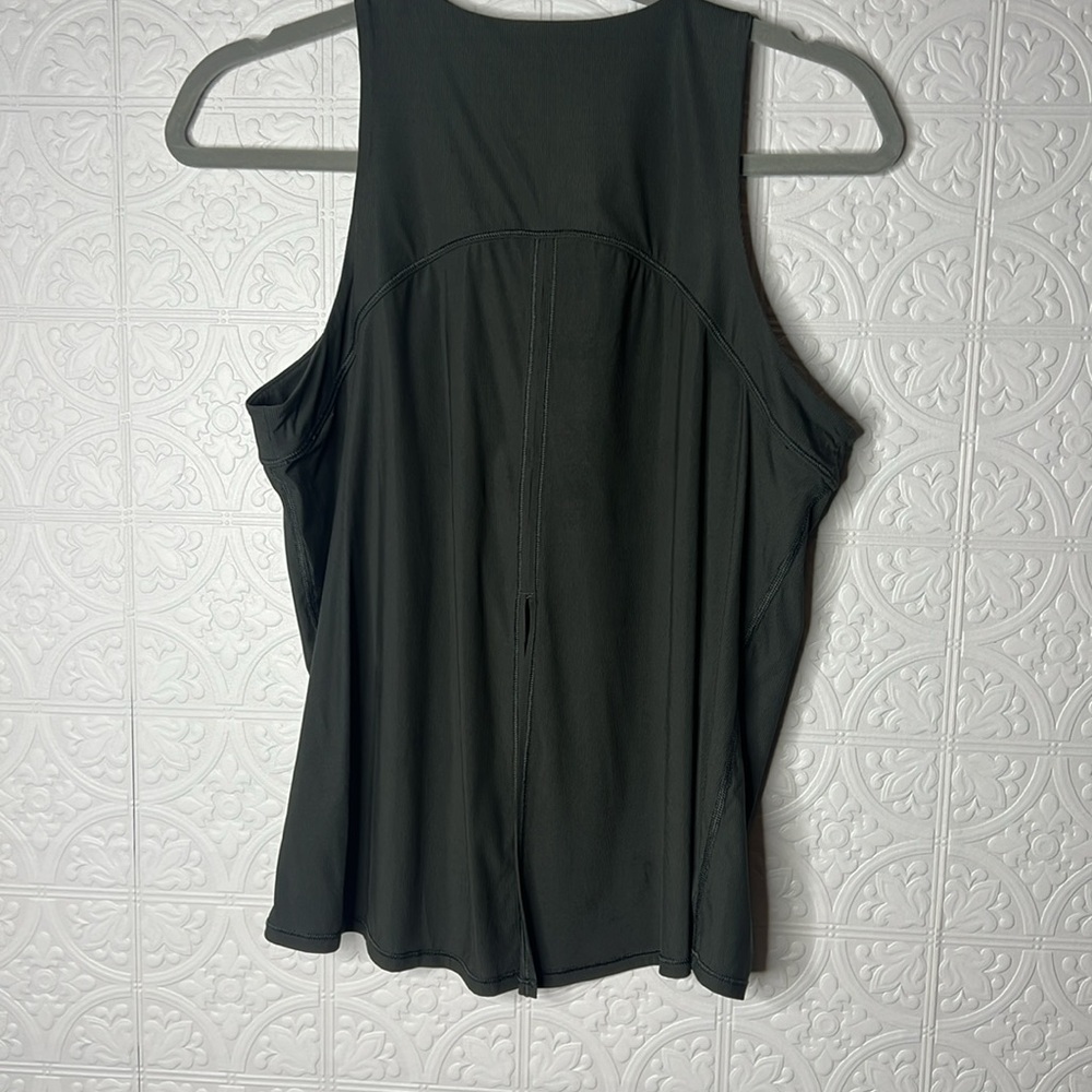 Spanx Go Lightly Ribbed Tie Back Tank Dark Olive Green SZ S - Picture 7 of 10